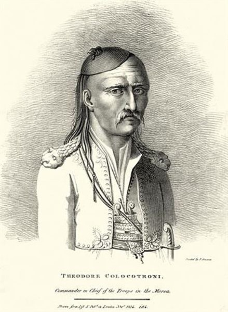Theodore Colocotroni. Commander in Chief of the Troops in the Morea Adam Friedel 1824 Lithograph 1