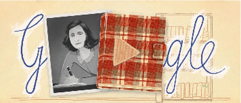 anna frank google doodle, το ημερολόγιο της Αννα Φρανκ