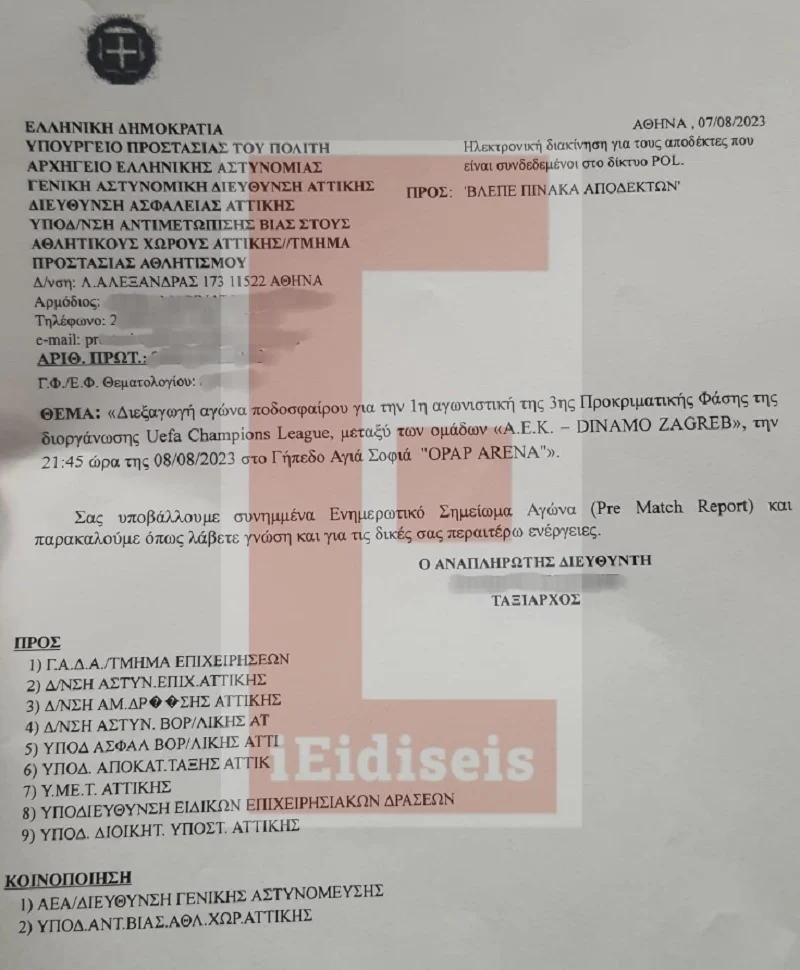 εγγραφα ντοκουμεντα αστυνομια