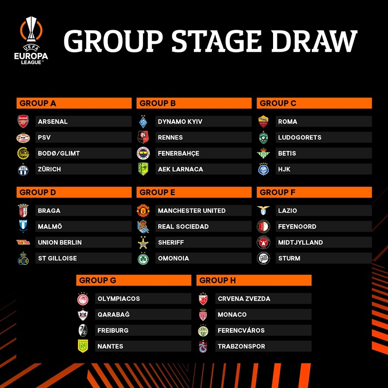 europa league groups 22 23