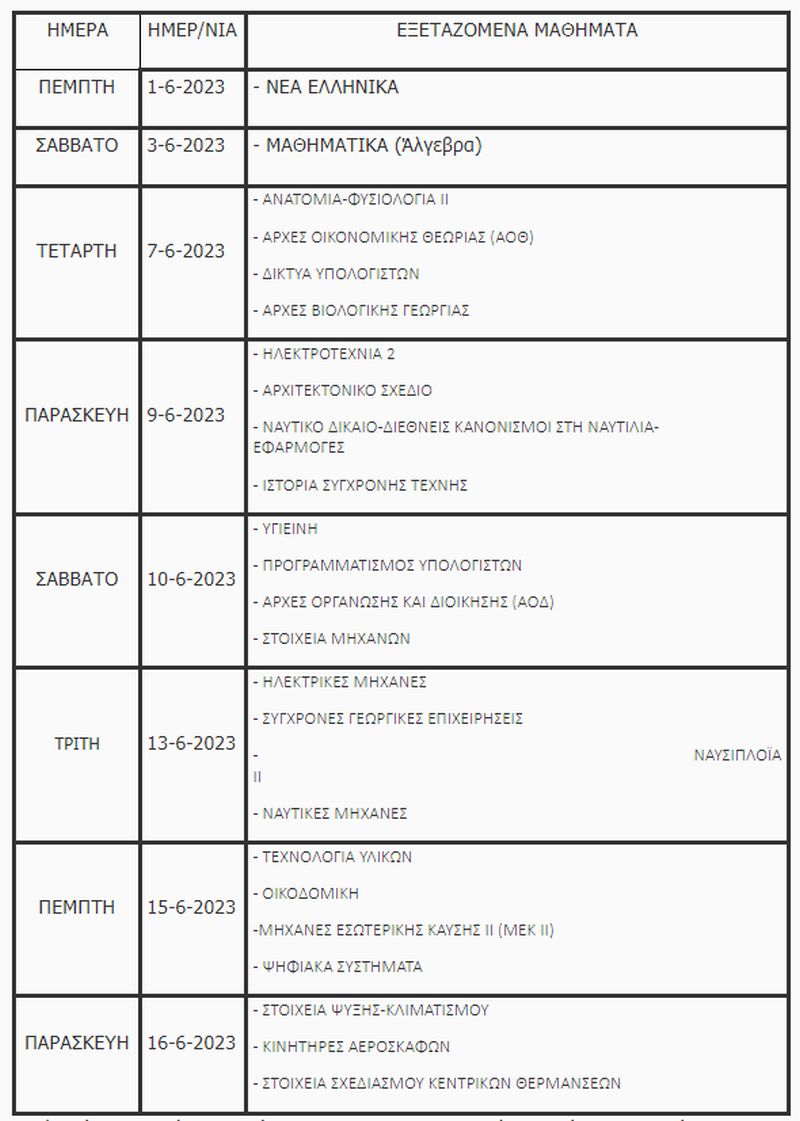 πανελληνιες 2023 προγραμμα, πανελληνιες 2023 ημερομηνιες, πανελληνιες 2023 επαλ