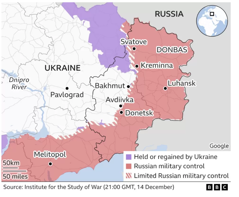 Πόλεμος, Ουκρανία, Χάρτης