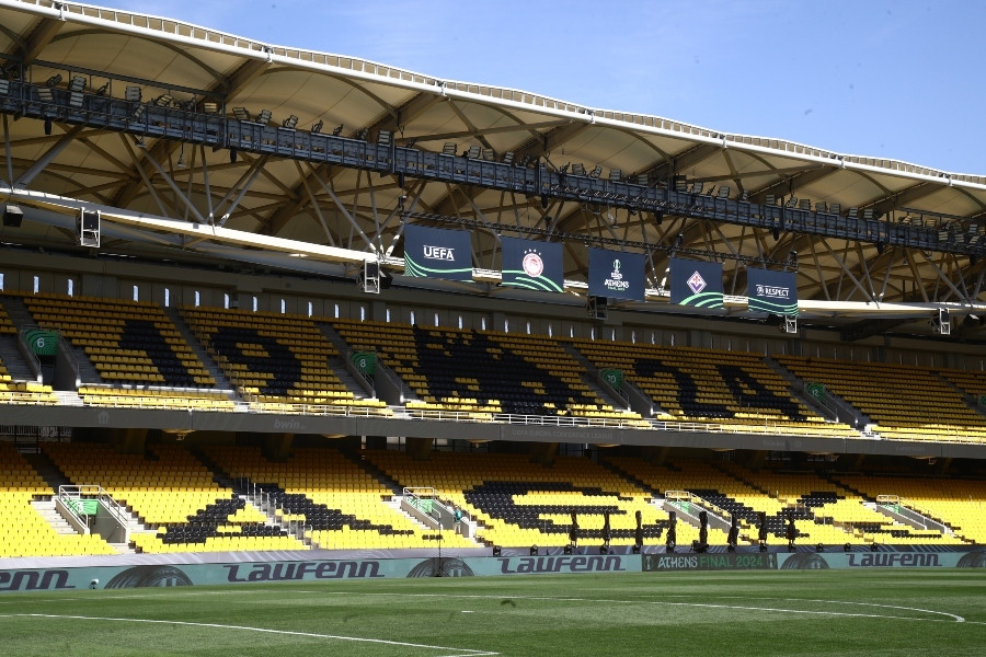 Τελικός Conference League: «Λίφτινγκ» στην OPAP Arena - Άλλαξε όνομα, μπήκαν τα εμβλήματα Ολυμπιακού 1 opap_arena_conference_1_f182a.jpg