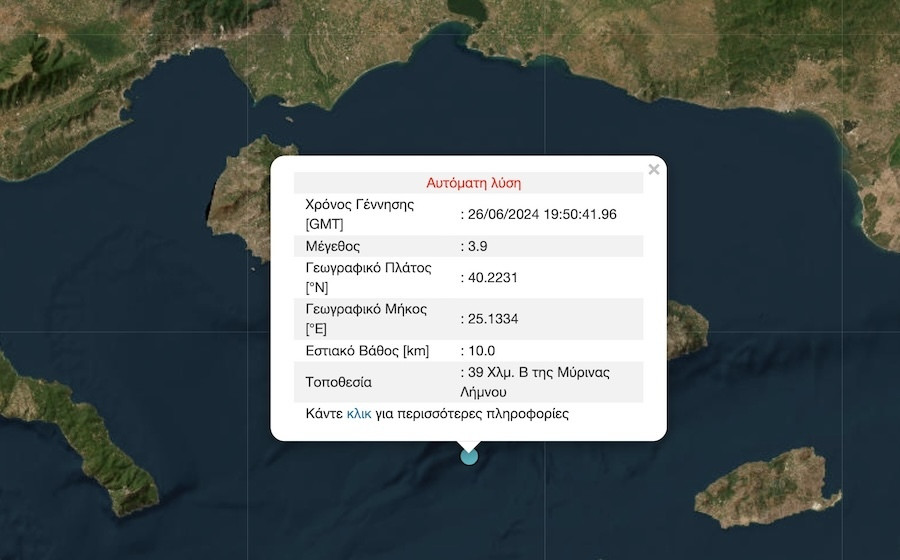 Σεισμός Τώρα, Σεισμός, Λήμνος