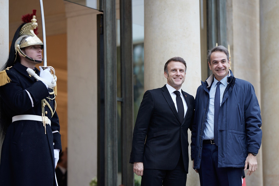 Συνάντηση του Κυριάκου Μητσοτάκη με τον Εμανουέλ Μακρόν στο Παρίσι, 10 Φεβρουαρίου 2025