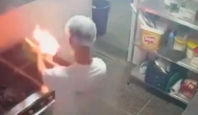 Μεξικό: Μάγειρας σε εστιατόριο μπουρλοτιάζει κατά λάθος την κουζίνα (Βίντεο)
