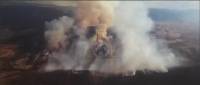 Η μεγάλη πυρκαγιά στην Τανάγρα από αεροφωτογραφία