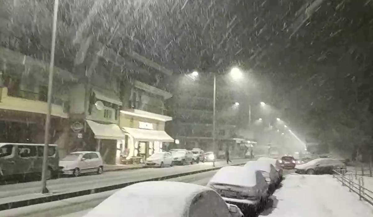 Σφοδρή χιονόπτωση τώρα στη Φλώρινα (Βίντεο)