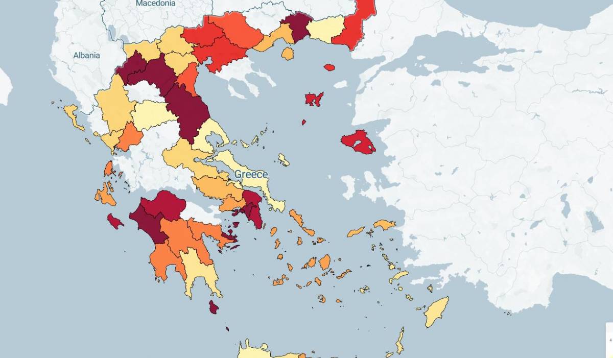 Τα κρούσματα στην Ελλάδα ανά νομό - Δείτε τον χάρτη