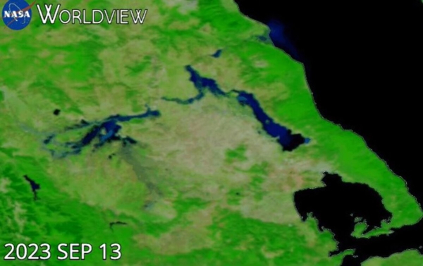 Λίμνη Κάρλα: Στην έκταση που είχε το 1962 μετά τη θεομηνία - Δορυφορικές εικόνες