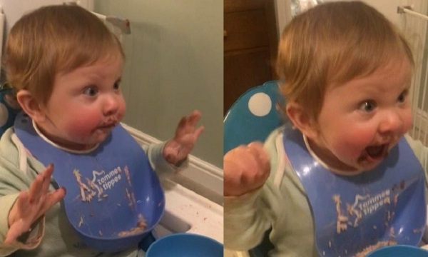 Μωρό δοκιμάζει σοκολάτα για πρώτη φορά και ξετρελαίνεται