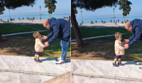 Παναγιώτης - Ραφαήλ: Ο μικρός ήρωας περπατά στην παραλία Θεσσαλονίκης (Βίντεο)