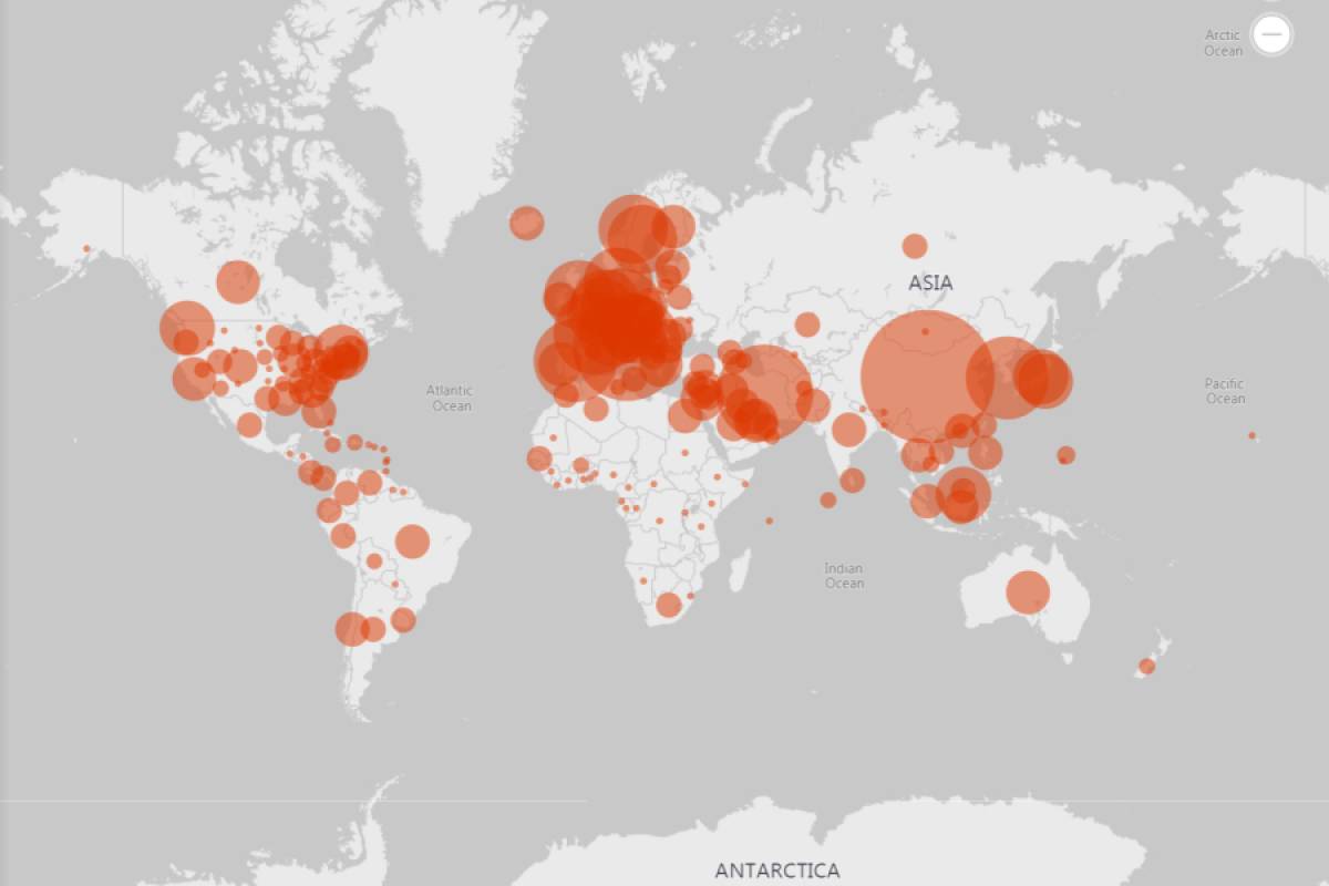 Κορονοϊός: Ο live χάρτης της Microsoft με τα κρούσματα στον πλανήτη