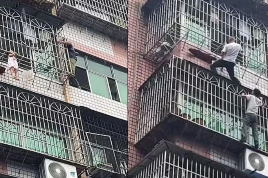 Κίνα: Ατρόμητος γείτονας έσωσε παιδί που κρεμόταν στον αέρα από ύψος 21 μέτρων (βίντεο)