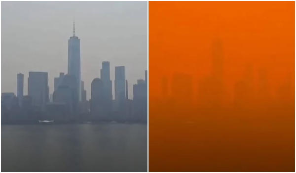 Πώς οι καπνοί «έπνιξαν» τη Νέα Υόρκη - Η επέλαση της πορτοκαλί λαίλαπας σε timelapse βίντεο