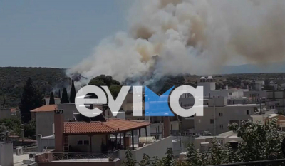Μεγάλη φωτιά τώρα στο Αλιβέρι Ευβοίας - Δήμαρχος: Απειλούνται σπίτια