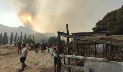 Φωτιά στο Ποικίλο Όρος: Κάτοικοι απομακρύνουν ζώα φάρμας