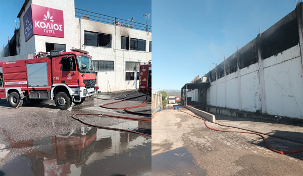 Yπό έλεγχο τέθηκε η φωτιά σε βιομηχανικό χώρο στη Μαγούλα