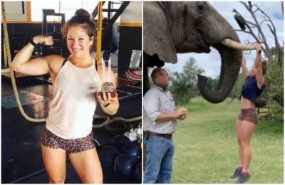 Γυμνάστρια χρησιμοποιεί ελέφαντα για να κάνει τις ασκήσεις της και προκαλεί οργή