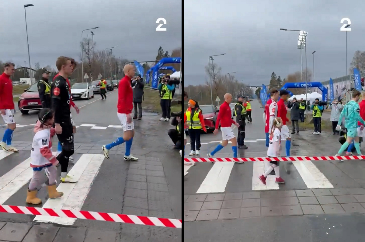 Νορβηγία: Οι παίκτες διασχίζουν διάβαση για να πάνε από τα αποδυτήρια στο γήπεδο (Βίντεο)