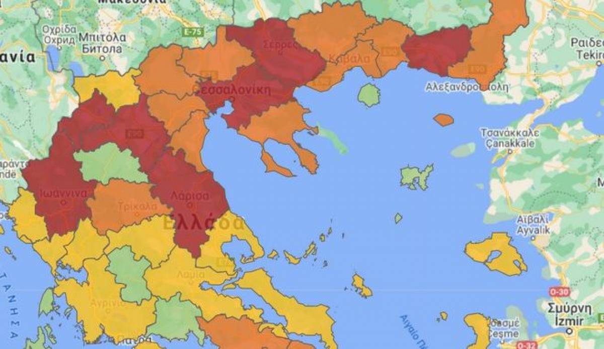 Σε δύο ζώνες σπάει ο χάρτης στην Ελλάδα για τον κορονοϊό