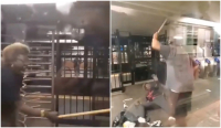 Σοκαριστικό βίντεο: Άγρια επίθεση σε μετρό - Χτυπούσε ανελέητα 60χρονη με μπαστούνι