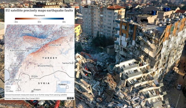 Εικόνες από δορυφόρο: Απίστευτο το μέγεθος της καταστροφής σε Τουρκία και Συρία