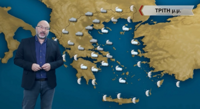 Σάκης Αρναούτογλου: Άστατος καιρός με βροχές την Τρίτη, οι περιοχές (Βίντεο)