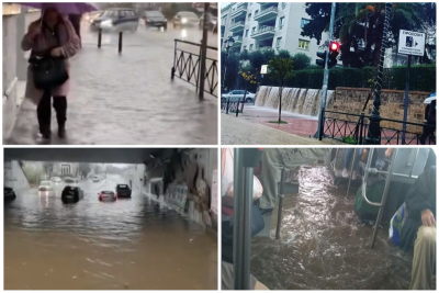 Η Ελλάδα που... αλλάζει - Μια βροχή έκανε την Αθήνα Βενετία χωρίς γόνδολες