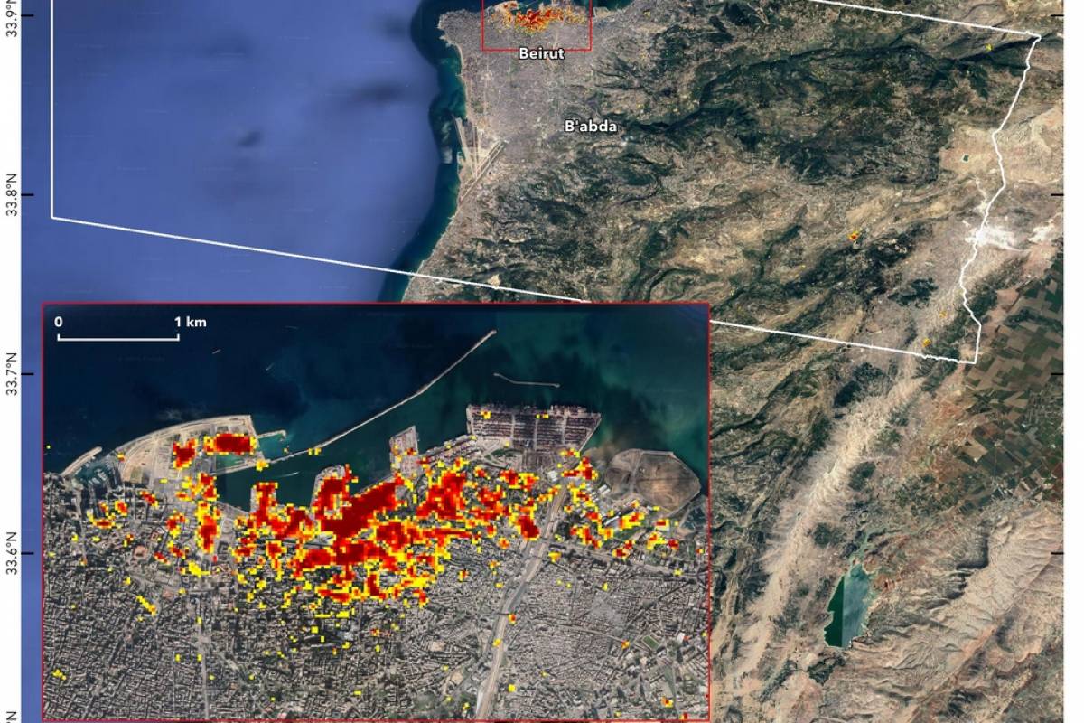 Έκρηξη στη Βηρυτό: Χάρτης της NASA δείχνει το μέγεθος καταστροφής