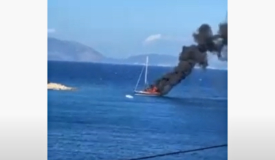 Φωτιά σε ιστιοφόρο σκάφος στην Κεφαλονιά