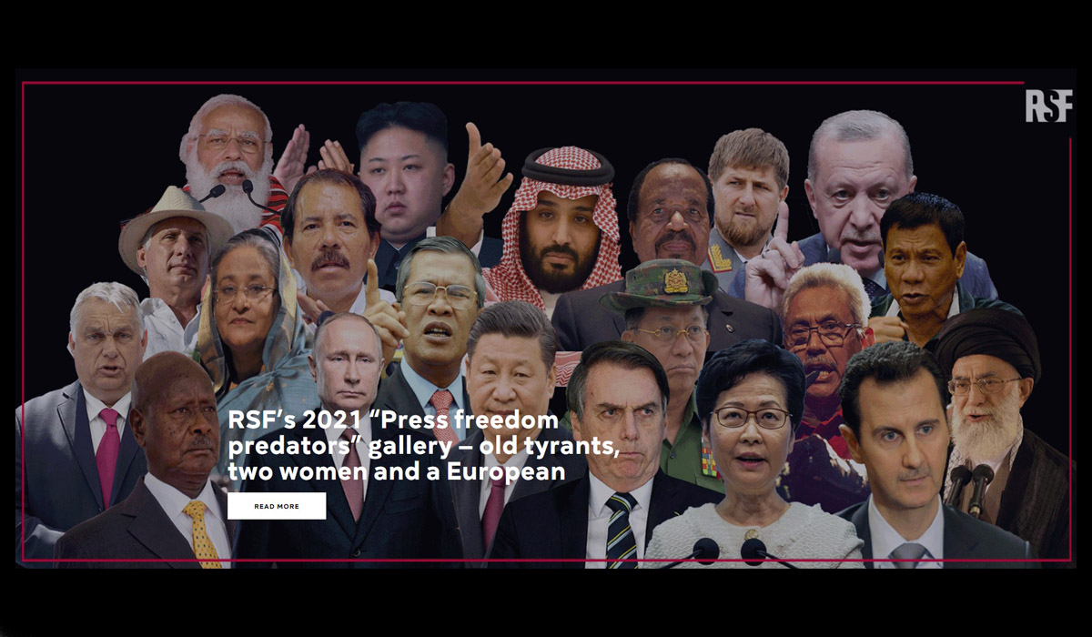 Δημοσιογράφοι Χωρίς Σύνορα: Τα «αρπακτικά της ελευθεροτυπίας» με 37 αρχηγούς κρατών