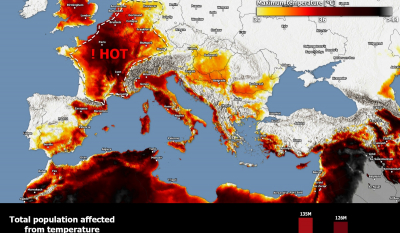 Ο καύσωνας «πολιορκεί» την Ευρώπη και απειλεί το 70% του πληθυσμού