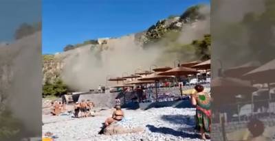 Ναύπλιο: Η στιγμή της κατολίσθησης στην παραλία της Αρβανιτιάς (video)