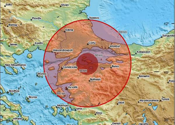 Σεισμός τώρα στην Τουρκία - Το επίκεντρο στη θάλασσα του Μαρμαρά