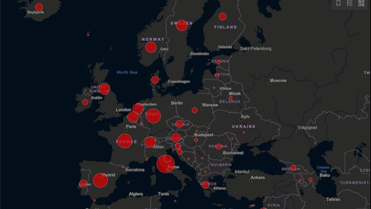Κορονοϊός: Live ο χάρτης με τα κρούσματα στην Ευρώπη
