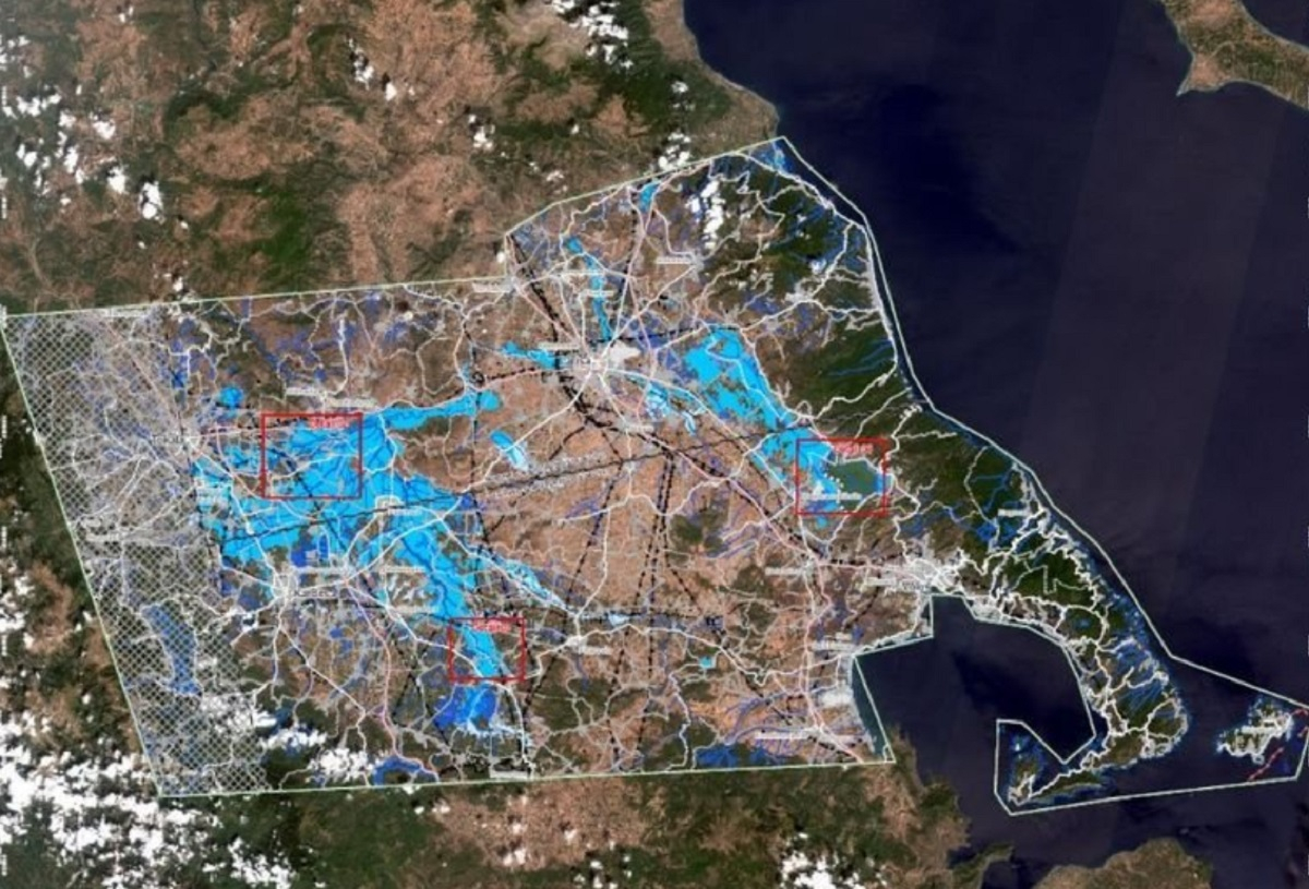 Θεσσαλία - Μαγνησία: Οι πλημμυρισμένες εκτάσεις μέσα από δορυφορικές εικόνες