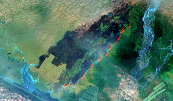 Σιβηρία: Δορυφορική εικόνα πυρκαγιάς που καίει εν μέσω -20 βαθμών