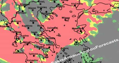 Καιρός: Οι χάρτες του Σάκη Αρναούτογλου για τα χιόνια και τους ισχυρούς βοριάδες