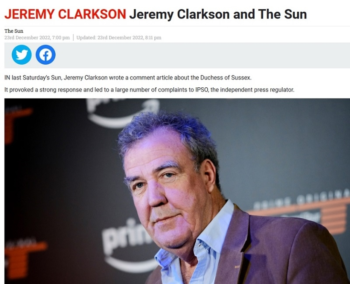 Μέγκαν Μαρκλ: Η συγγνώμη της Sun για το άρθρο του Τζέρεμι Κλάρκσον