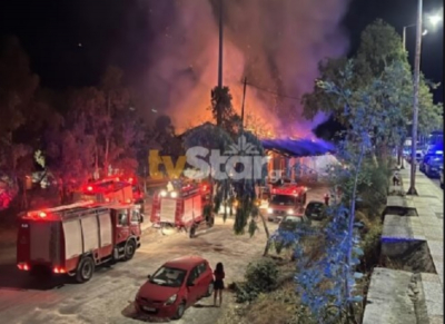 Φωτιά σε αποθήκη του ΟΣΕ στη Χαλκίδα