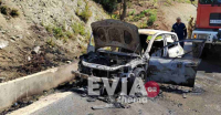 Εύβοια: Αυτοκίνητο έπιασε φωτιά στην μέση του δρόμου