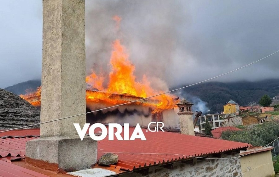 Άγιο Όρος: Φωτιά τώρα στη Σκήτη Αγίου Παντελεήμονος