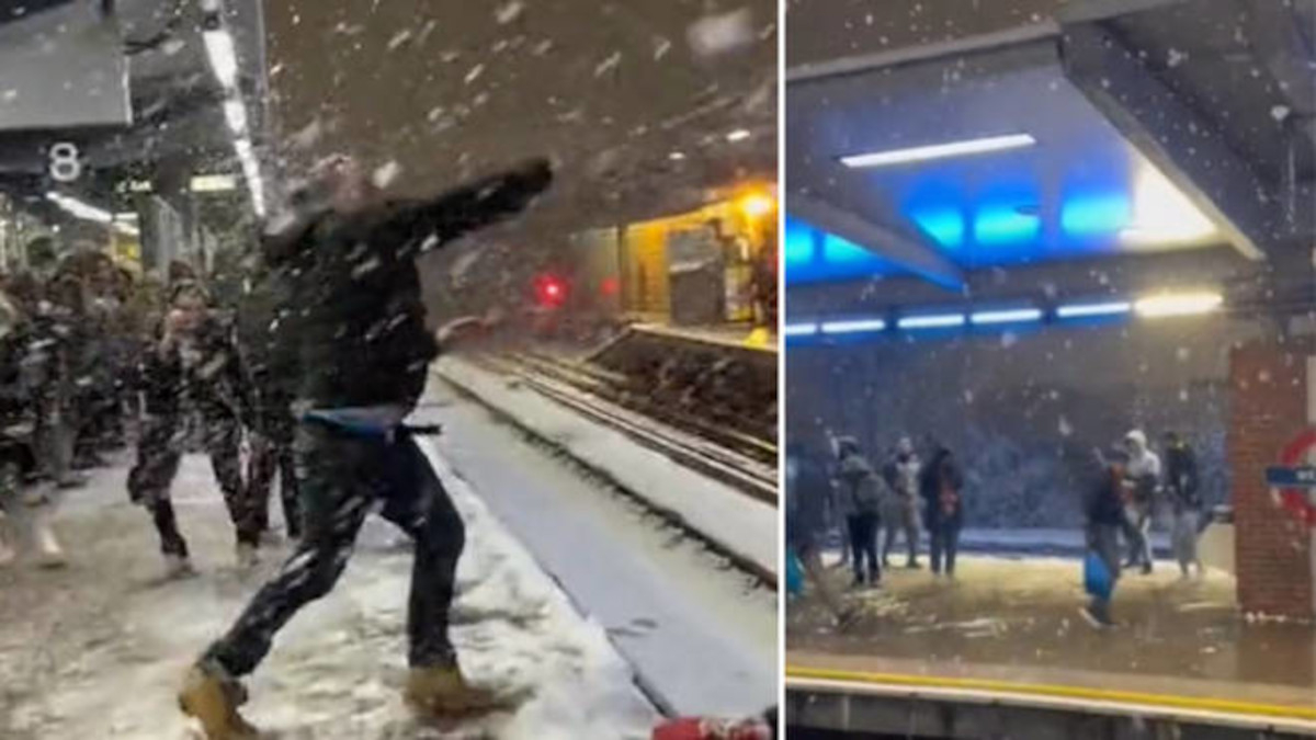 Απίθανο βίντεο: Στο Λονδίνο παίζουν χιονοπόλεμο με την απέναντι αποβάθρα ενώ περιμένουν το τρένο
