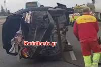 Τροχαίο στην Κορίνθου - Πατρών: Τρεις τραυματίες (Βίντεο)