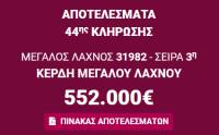 Κλήρωση Λαϊκό Λαχείο 29/10: Τυχερός κέρδισε 552.000 ευρώ