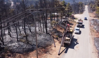Ιπποκράτειος Πολιτεία: Βίντεο από drone με τις εργασίες αποκατάστασης του ΔΕΔΔΗΕ