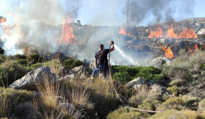 Φωτιά τώρα στο δάσος της Κέρης στο Ηράκλειο
