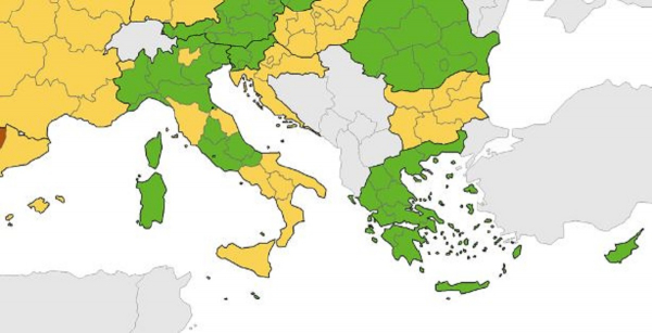 ECDC: Ο νέος χάρτης της Ελλάδας, οι περιοχές στο «κίτρινο» και το «πράσινο»