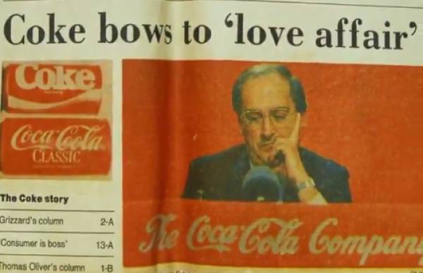 New Coke: Η αποτυχία της Coca Cola στα ράφια μετά από 34 χρόνια